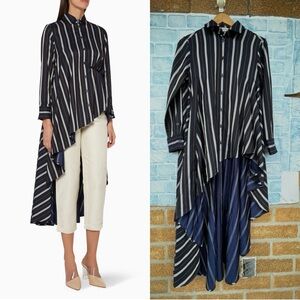 palmer//harding Navy & Copper Striped Architectural Shirt Dress size 2/4